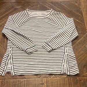 Lou & Grey Black and White Striped Sweatshirt women’s size large